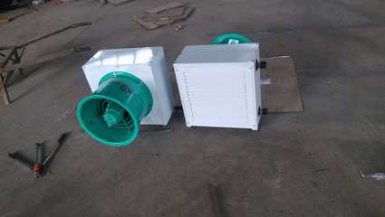 山東德州武城工業廠房車間防爆型蒸汽熱水電加熱暖風機廠家